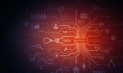 Cloud connection concept . Mixed media