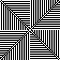 Pixel black and white ornament. Pixel geometric art. Vector illustration
