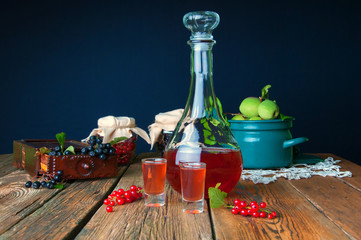 Healthy homemade red currant tincture