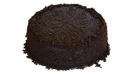 chocolate cake on a white background