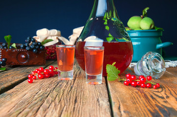 Healthy homemade red currant tincture