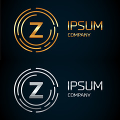 Z letter logo icon template.symbol,line style letter,logotype,modern,company name brand.round,rings,circle,premium concept