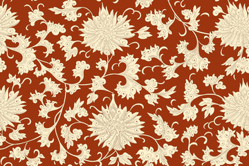 Traditional Chinese floral seamless  pattern for your design. Modern fabric design pattern. Desktop wallpaper. Background. Seamless pattern for printing, interior decoration, textiles, wrapping paper.