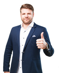 young businessman happy expression