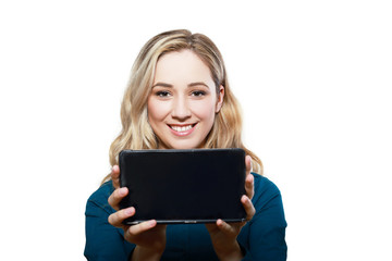holding tablet pc
