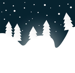 Obraz premium Winter night forest, text can be added