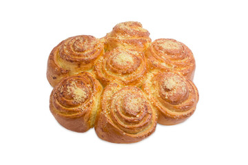 Several sweet buns on a light background