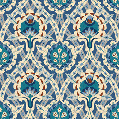 Floral pattern for your design. Traditional Arabic seamless ornament.  Iznik. Vector. Background.

