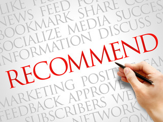 Obraz premium Recommend word cloud collage, business concept background