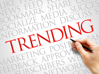 Trending word cloud collage, business concept background