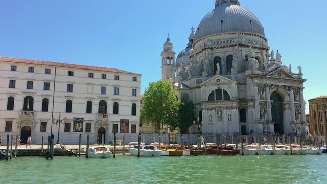 VENICE, ITALY - JUNE 19, 2016: Amazing views of basilica Santa Maria della Salute, Venice