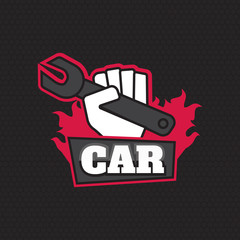 Services logo templates set. Car logotypes sign, symbol