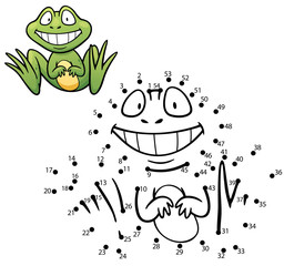 Vector Illustration of Education dot to dot game - Frog