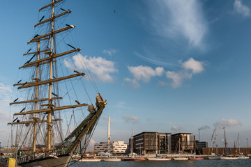 Tall ships race in Esbjerg harbor,