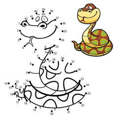 Vector Illustration of Education dot to dot game - Snake