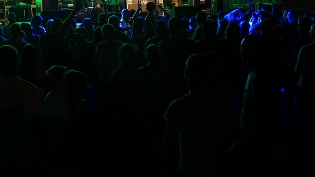 UKRAINE, VINNITSA - AUGUST 10, 2016: Crowd surfing during a musical performance