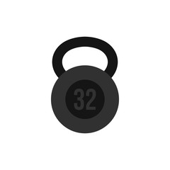 Kettlebell icon in flat style on a white background