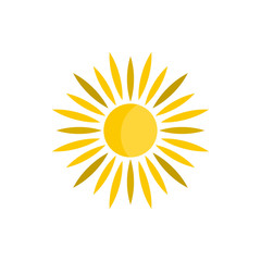 Sun icon in flat style on a white background