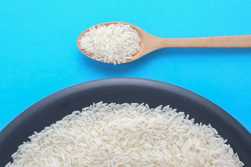 Fototapeta na wymiar Grain white rice in a bowl
