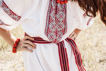 Fototapeta na wymiar Girl in the Ukrainian tradition costume