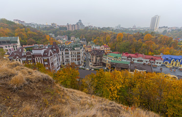 Top view of the historical center of Kiev. Ukraine