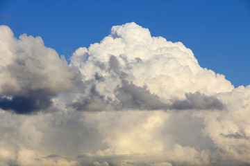 Big white clouds in the blue sky