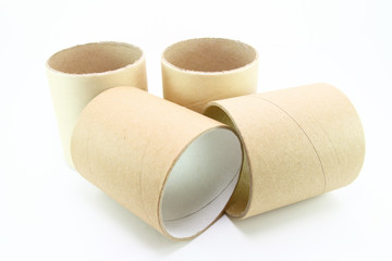 paper roll of bathroom on white abckground