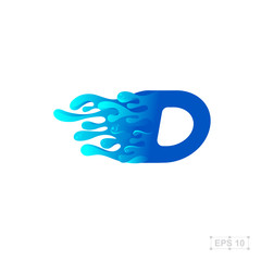 letter A logo,water,splash,waves