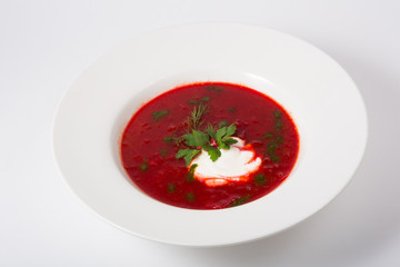 Russian borsch soup