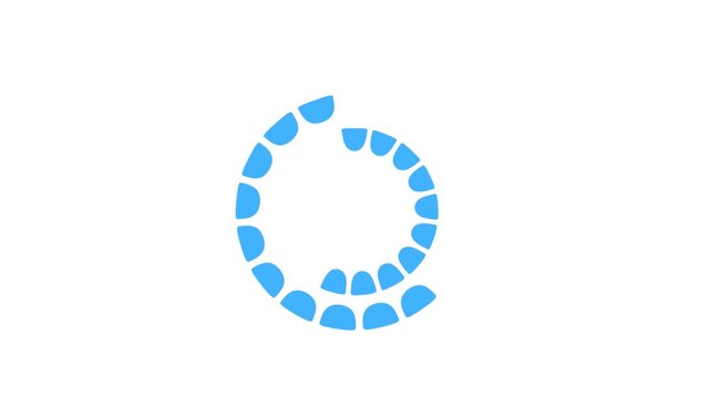 Flat circle loading animation. Blue color. Modern style. HD video.