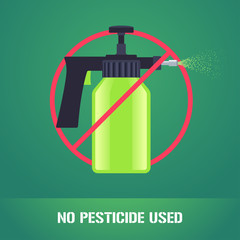 Pesticide spray in prohibition sign vector illustration