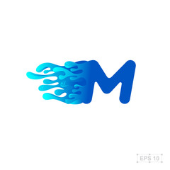 letter M logo,water,splash,waves