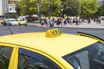taxi yellow Athens  ,Greece