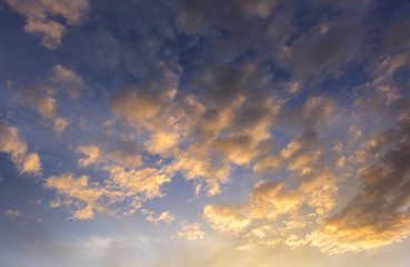 Naklejka na ściany i meble beautiful clouds and sky at sunset time