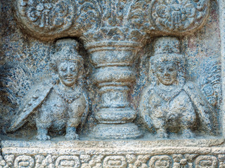 Stone carving of Prambanan Hindu temple, Yogyakarta,  Java