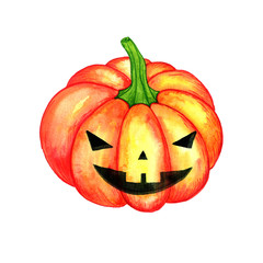 watercolor halloween pumpkin