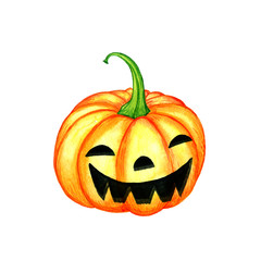 watercolor halloween pumpkin