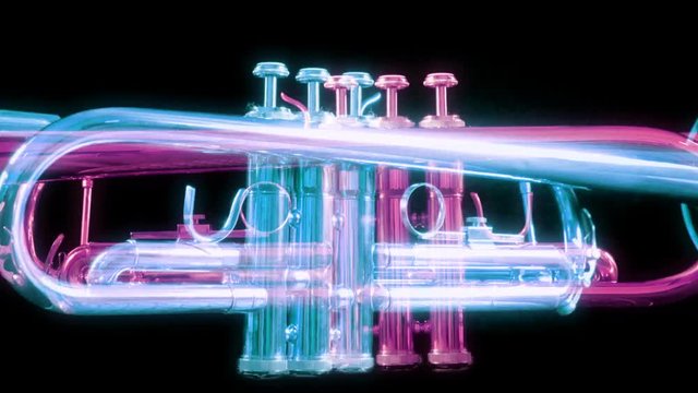 a trumpet spinning around loop