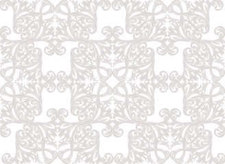 Vintage Baroque Rococo ornament pattern. Vector damask decor. Royal Victorian texture for wallpapers, textile, fabric