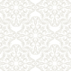 Vintage Baroque Rococo ornament pattern. Vector damask decor. Royal Victorian texture for wallpapers, textile, fabric