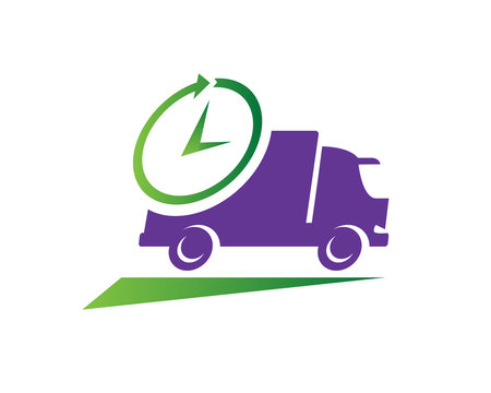 Modern Delivery Logo Symbol - On Time Delivery