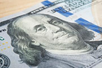 dollar bill macro shot