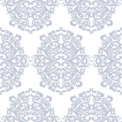 Fototapeta premium Vintage Baroque ornament pattern. Vector Luxury damask decor. Royal Victorian texture for wallpapers, textile, fabric. Serenity blue color