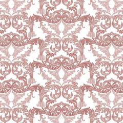 Vintage Baroque ornament pattern. Vector Luxury damask decor. Royal Victorian texture for wallpapers, textile, fabric. Red color