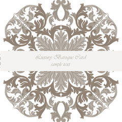 Vitage Invitation Card with Luxurious Baroque ornament