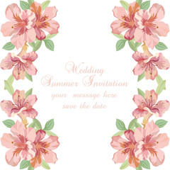 Vintage Spring Summer delicate Flowers card Vector