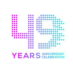 49 years anniversary with a circle,dotted,digital,technology logo