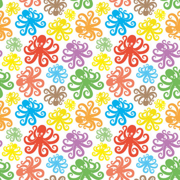 Colorful cute octopus.