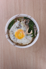 Chinese egg noddle food on the table