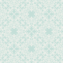 Vector Baroque Vintage floral Damask pattern. Luxury Classic ornament, Royal Victorian texture for wallpapers, textile, fabric. Opal blue color